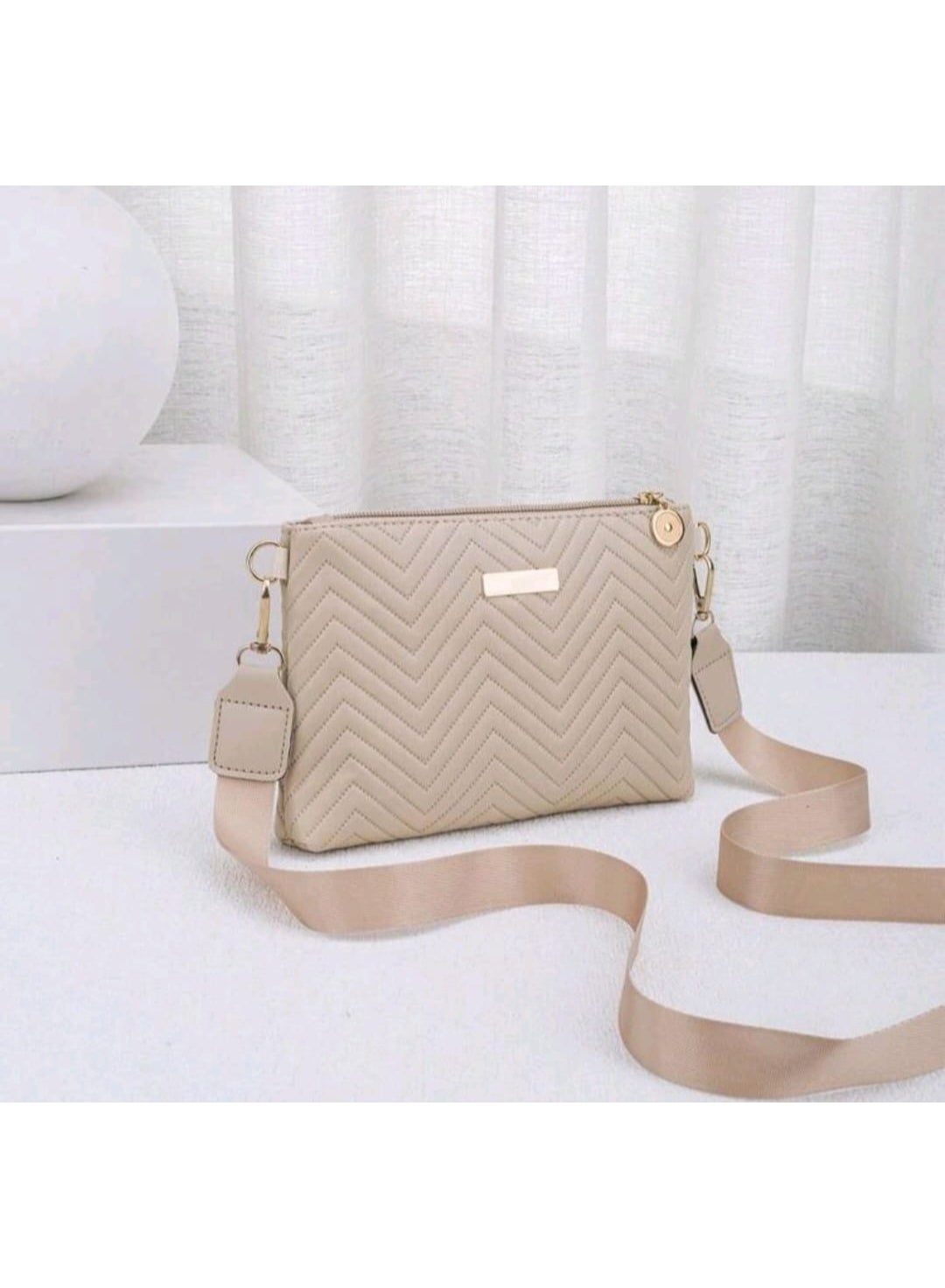 Women's New Fashion Wavy Embossed Crossbody Bag, Versatile Sweet Shoulder Bag, Envelope Bag